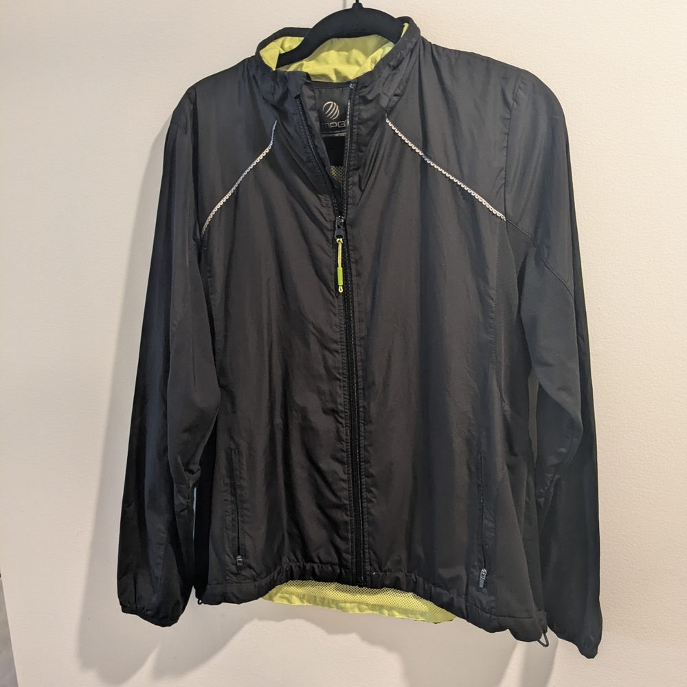 MPG Black Windbreaker with Yellow Accents